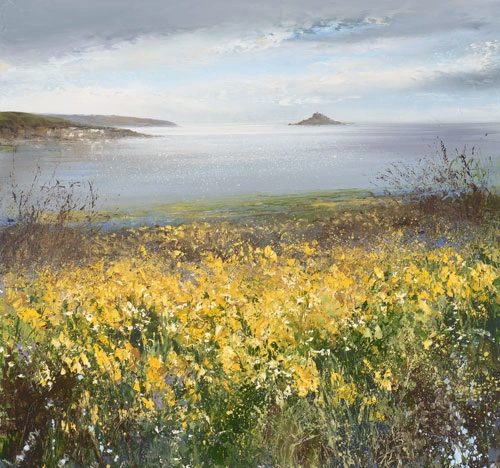 Daffodils watch over Mounts Bay by Amanda Hoskin