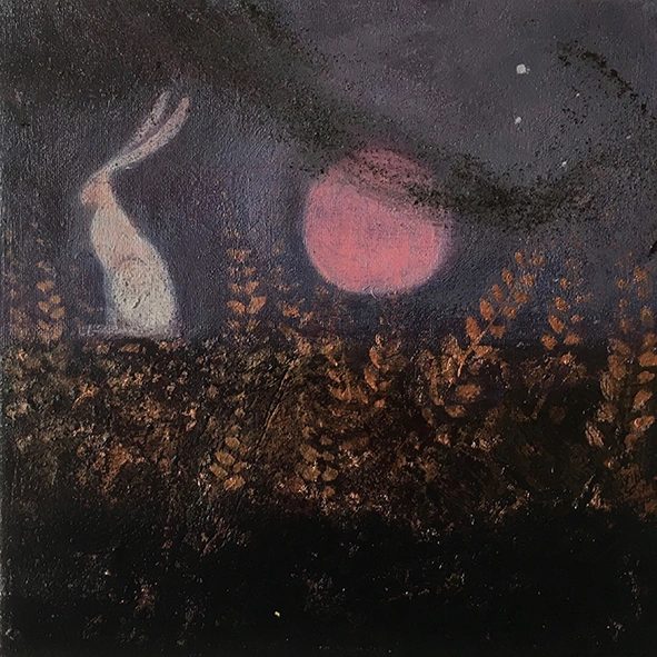 The pink moon and the hare by Catherine Hyde