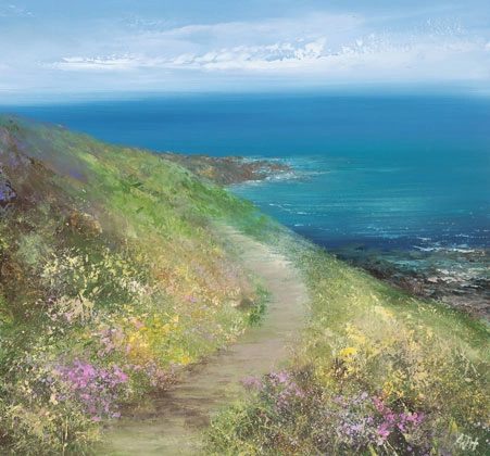 Radient Colours on the Coastal Path from Lamorna by Amanda Hoskin
