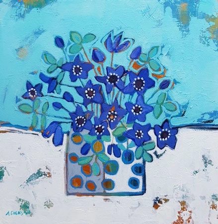 Anemones on white by Ali Dickson