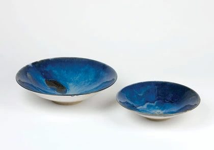 Large and med 'chun' glazed bowl by Michael Taylor
