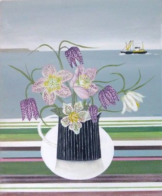 Spring flowers & Newlyn Trawler by Gemma Pearce