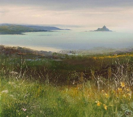Looking Across the fields towards St Michaels Mount by Amanda Hoskin