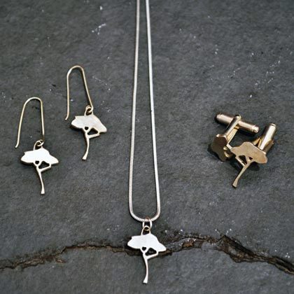 Tree pendant / earings from £45 /£47 - Tree cufflinks £75 by Emma Ginnever