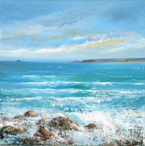 Sea Rushes in at Sennen Cove by Amanda Hoskin